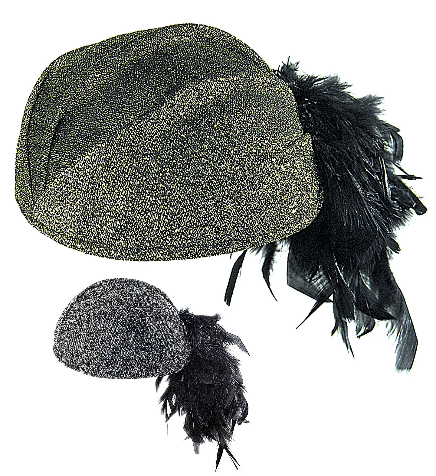 1920's Lurex Trimmed Lilly Hat With Feathers