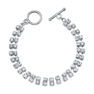 1928 Jewelry 2-Row Radiant Crystal Rhinestone Toggle Bracelet