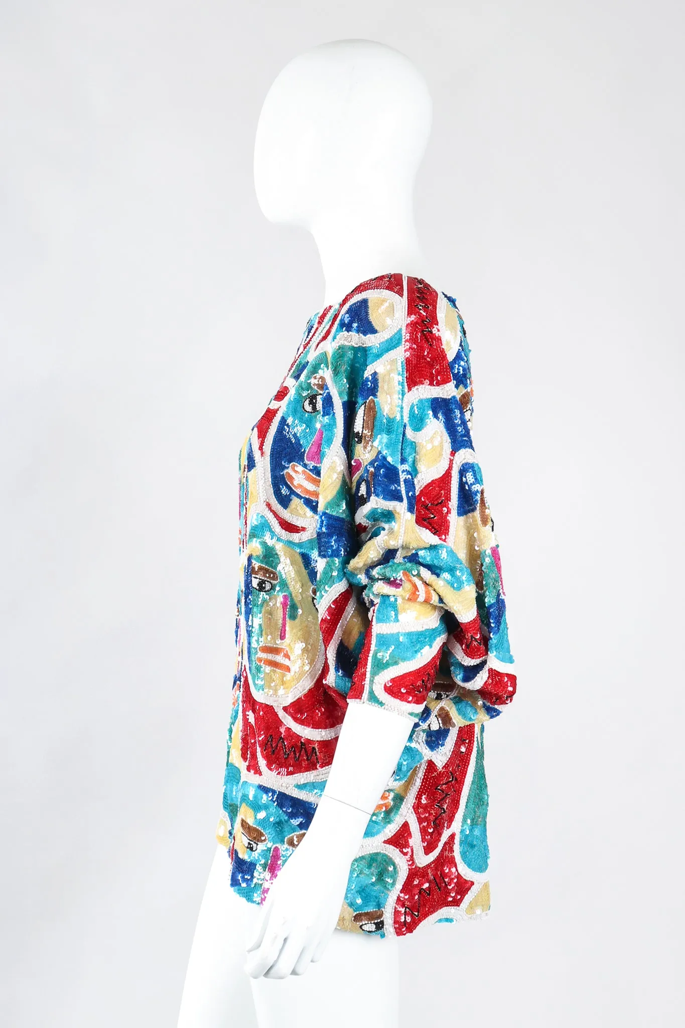 Abstract Faces Dolman Tunic