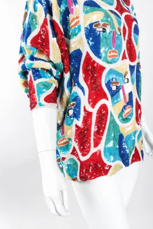 Abstract Faces Dolman Tunic