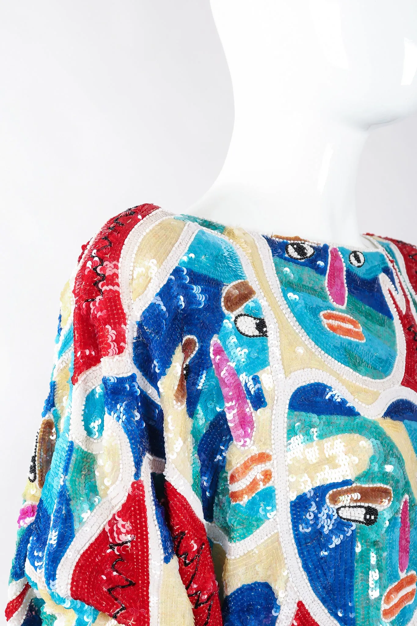 Abstract Faces Dolman Tunic