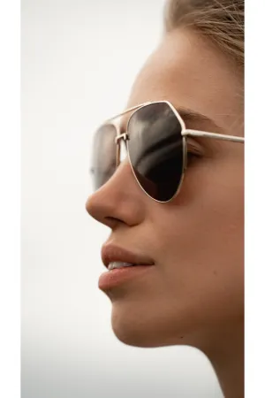 ANEA HILL  Yacht Gold Aviator Sunglasses