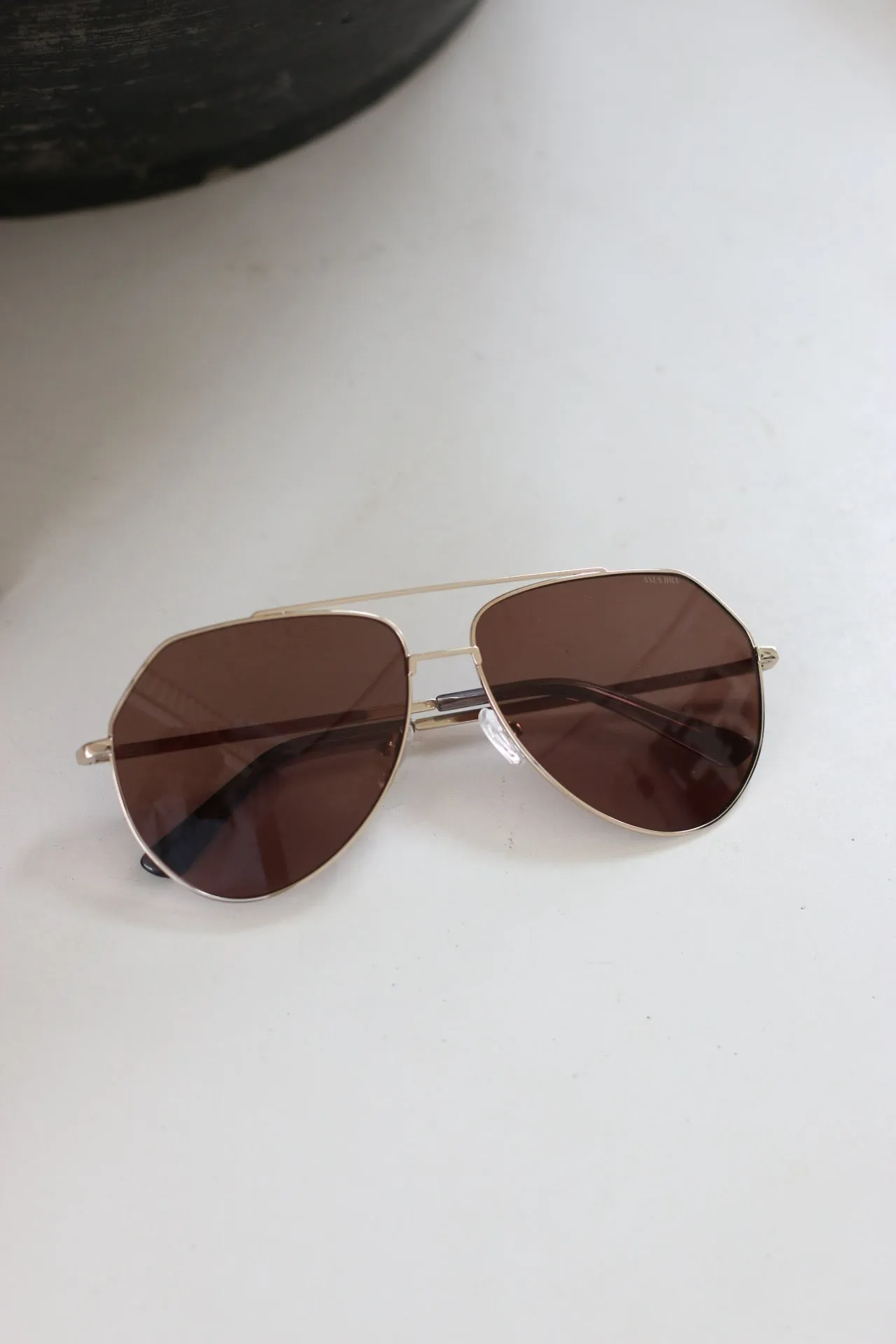 ANEA HILL  Yacht Gold Aviator Sunglasses