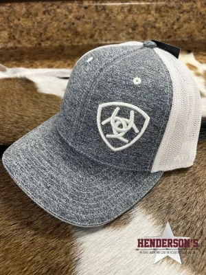 Ariat Flexfit 101 Ball Cap ~ Grey & White
