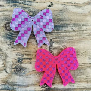 Checkered Bow Car Freshie