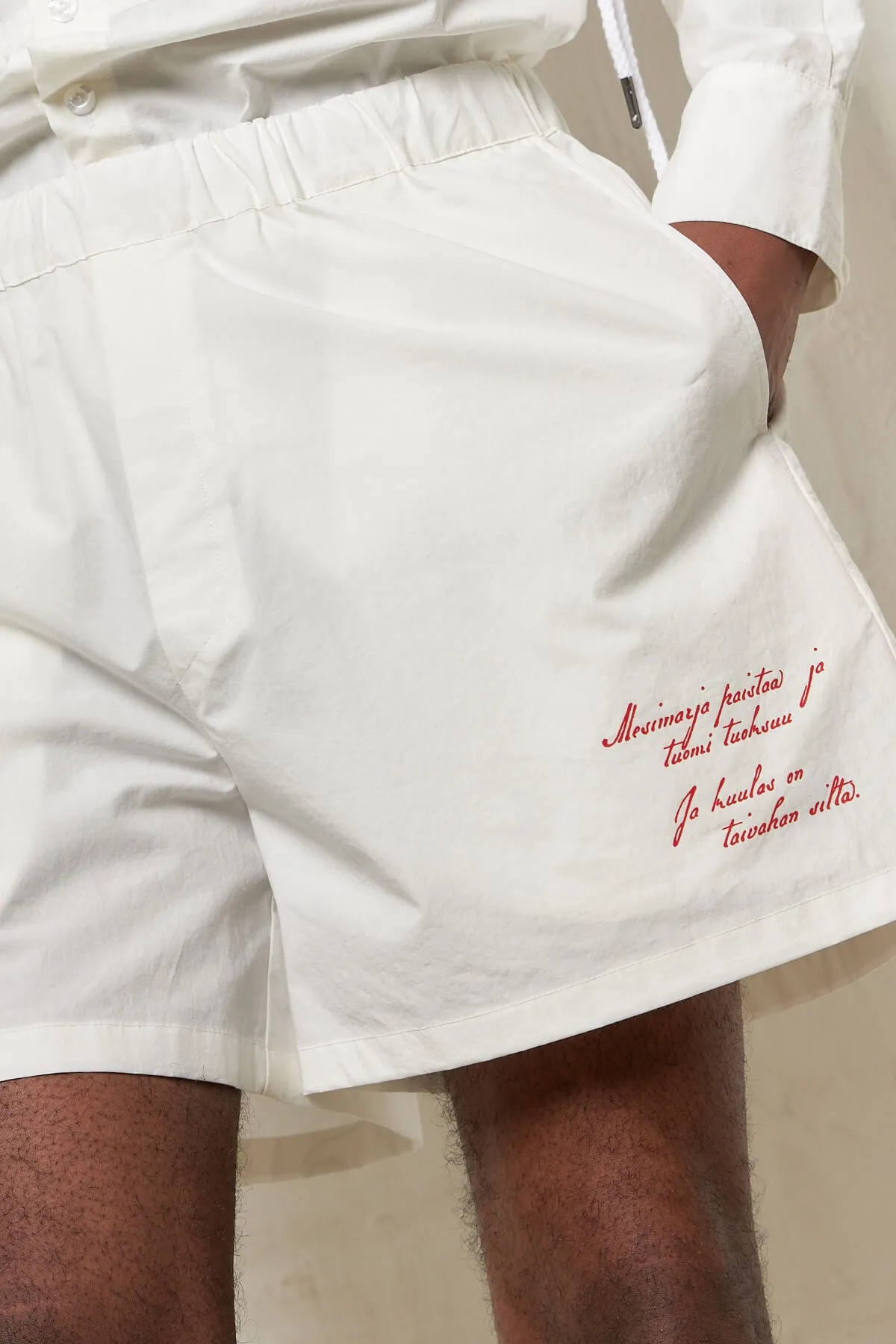 Cotton Swim Shorts White