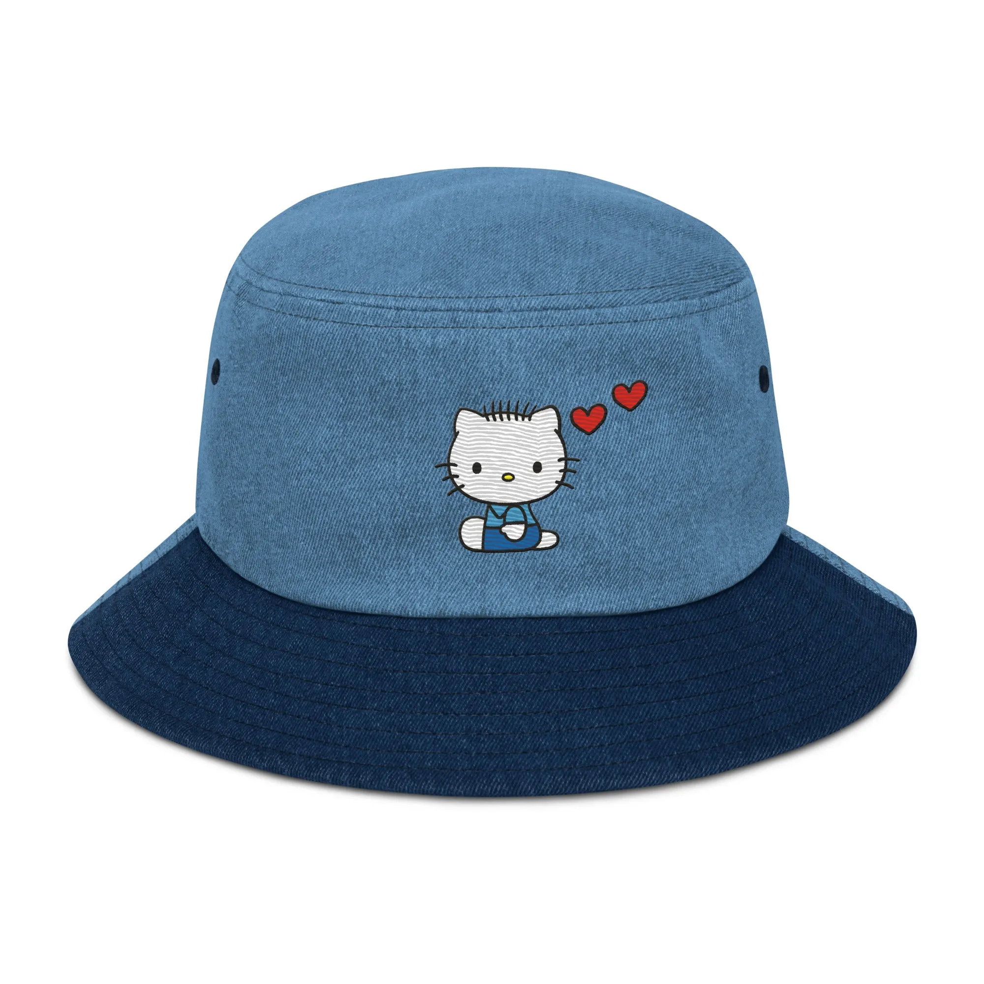 Dear Daniel Embroidered Denim Bucket Hat