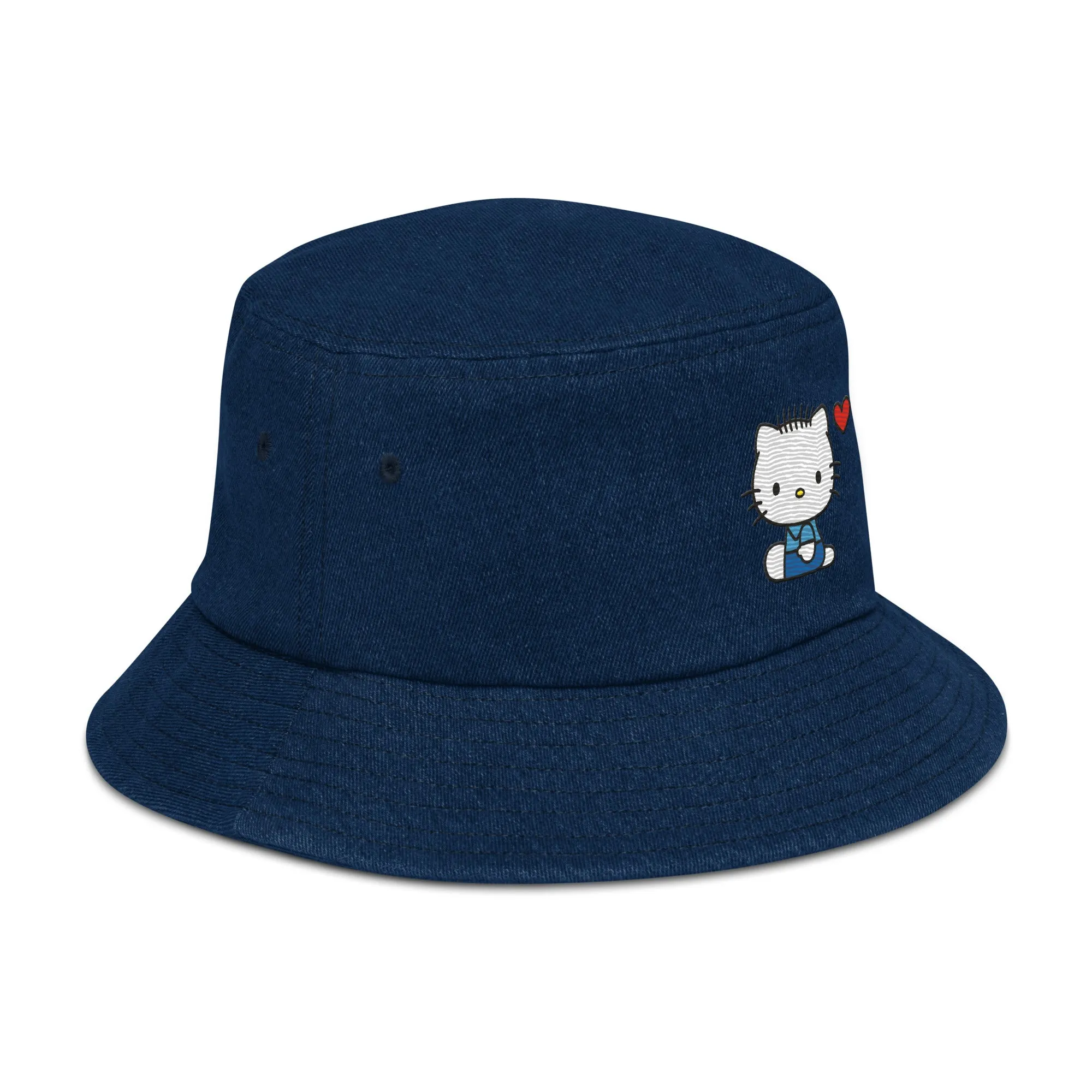 Dear Daniel Embroidered Denim Bucket Hat