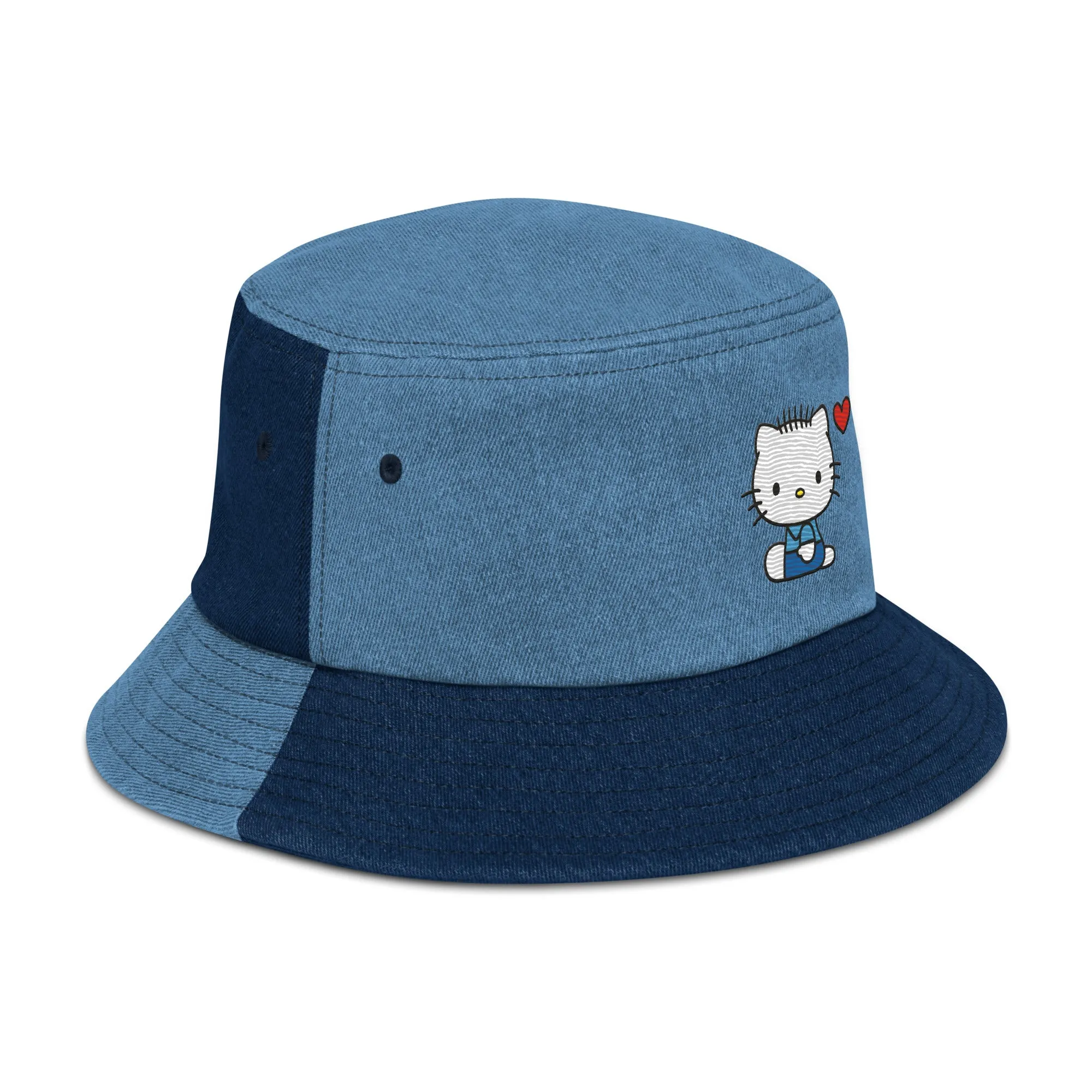 Dear Daniel Embroidered Denim Bucket Hat