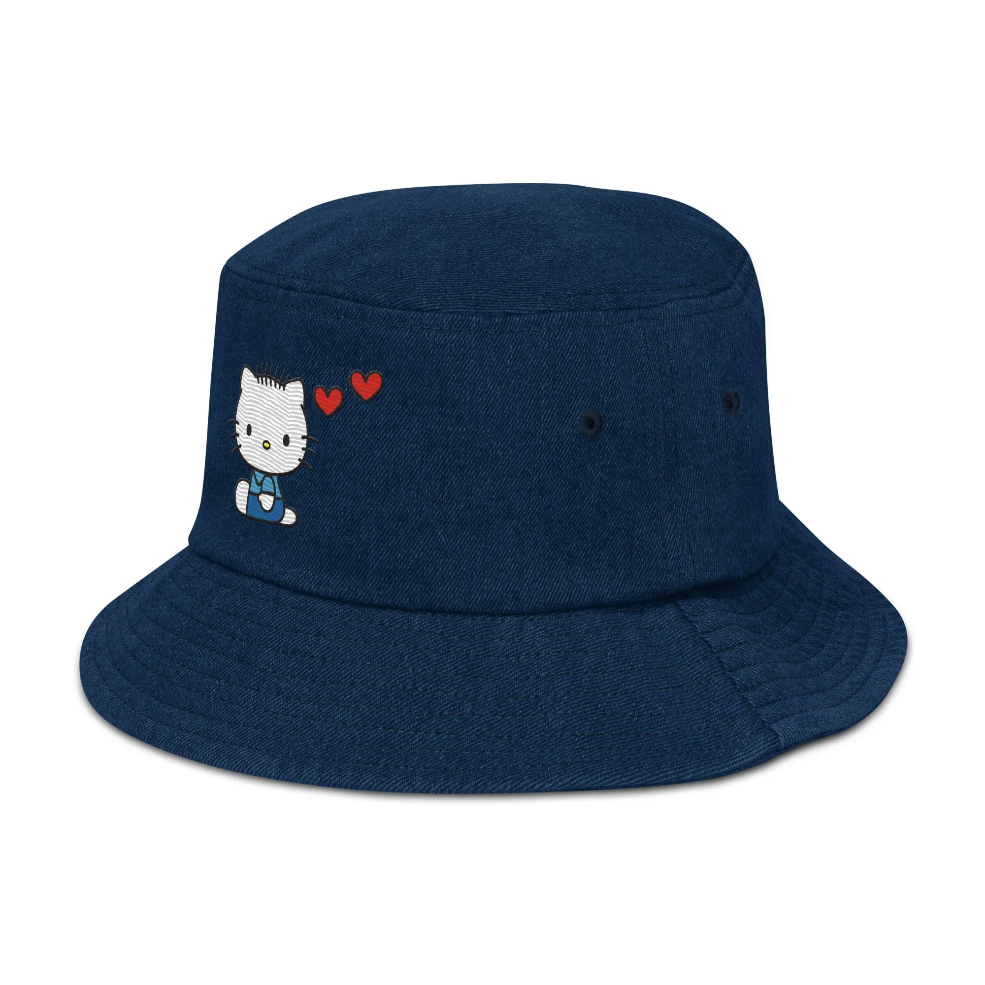 Dear Daniel Embroidered Denim Bucket Hat