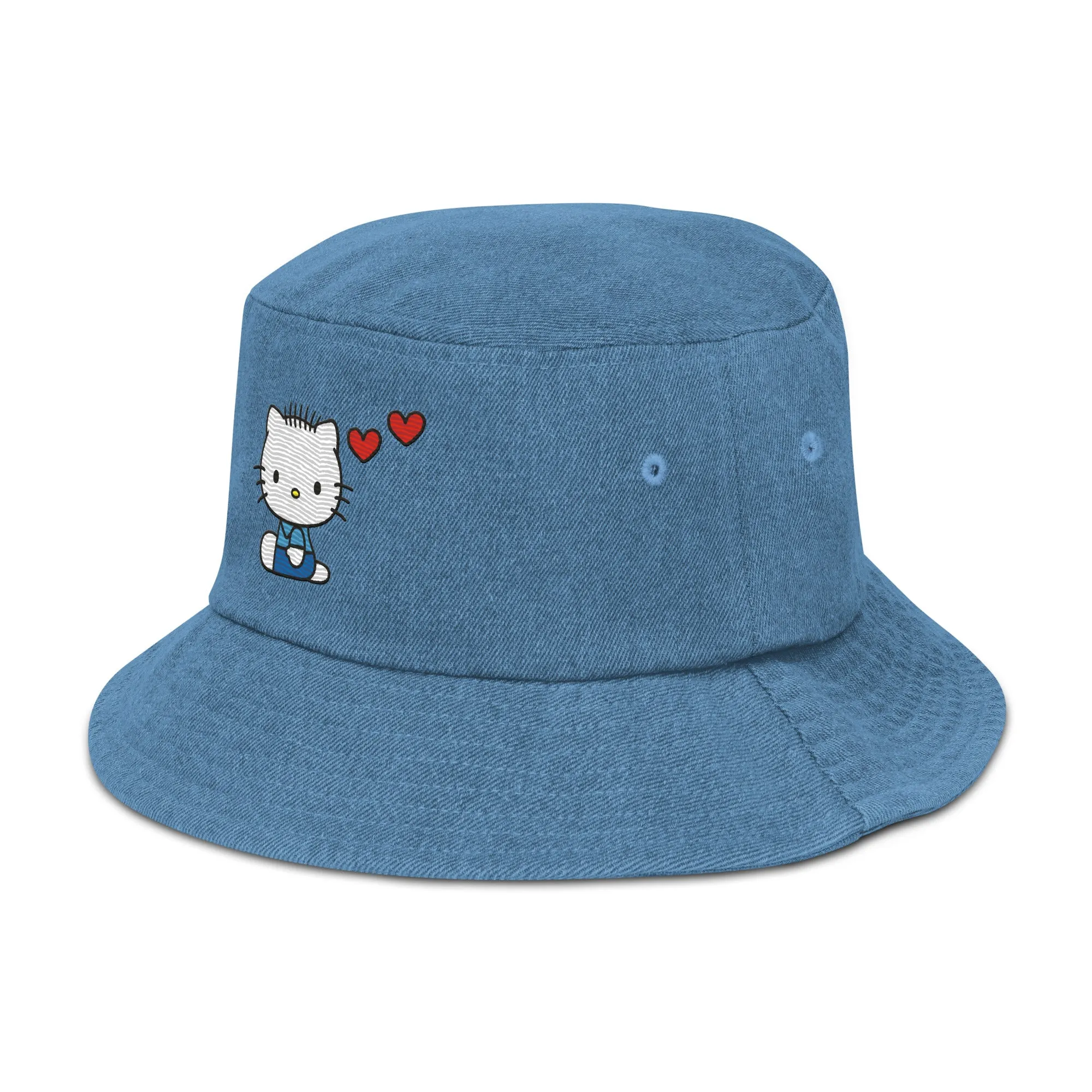 Dear Daniel Embroidered Denim Bucket Hat