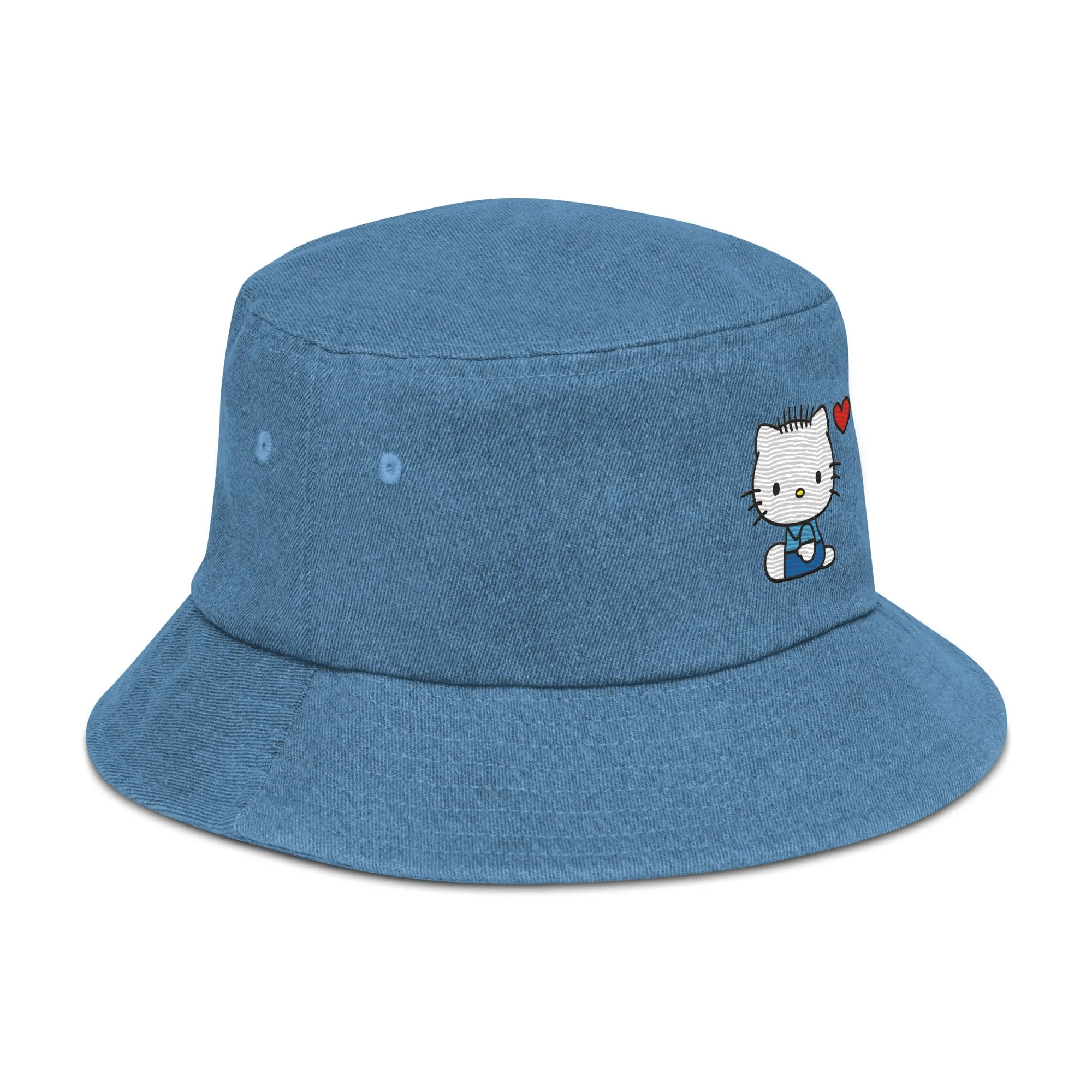 Dear Daniel Embroidered Denim Bucket Hat