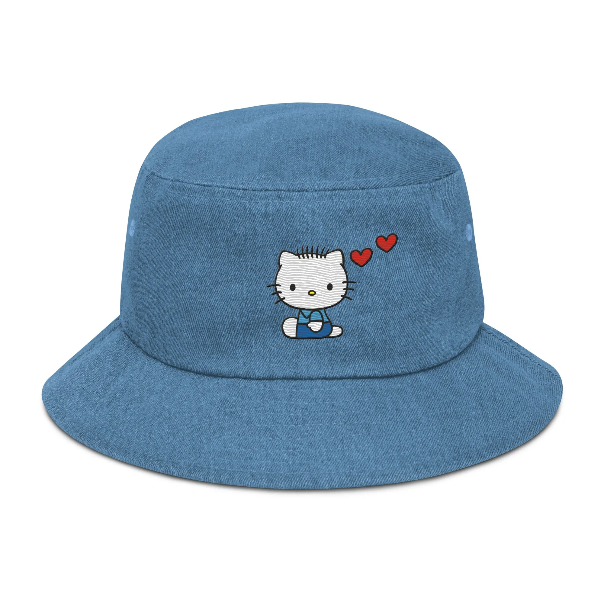 Dear Daniel Embroidered Denim Bucket Hat