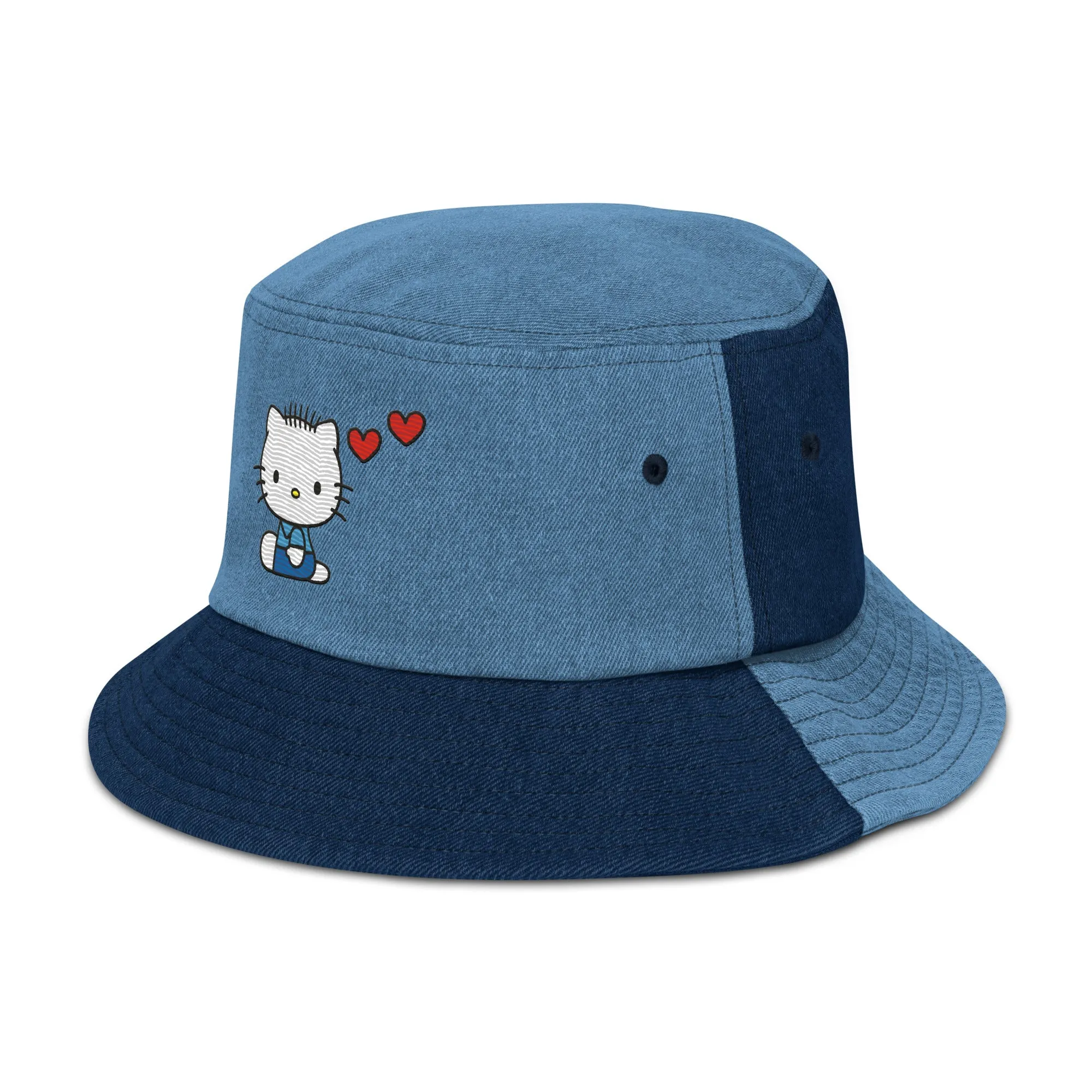 Dear Daniel Embroidered Denim Bucket Hat