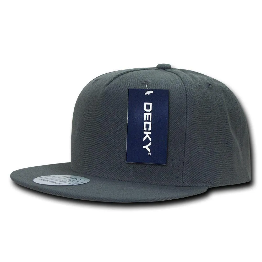 Decky Acrylic Retro Flat Bill Snapback 5 Panel Baseball Caps Hats Unisex