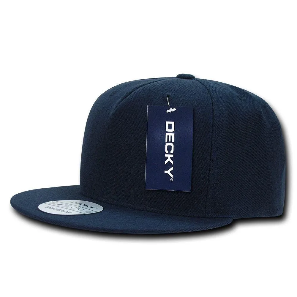 Decky Acrylic Retro Flat Bill Snapback 5 Panel Baseball Caps Hats Unisex