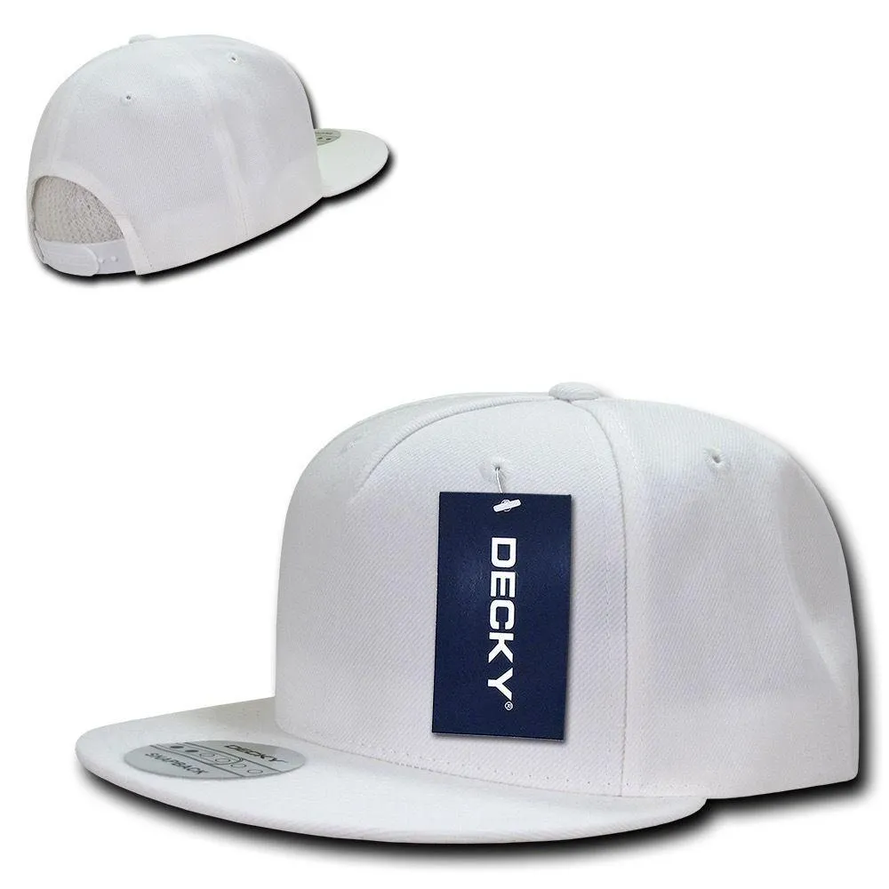 Decky Acrylic Retro Flat Bill Snapback 5 Panel Baseball Caps Hats Unisex