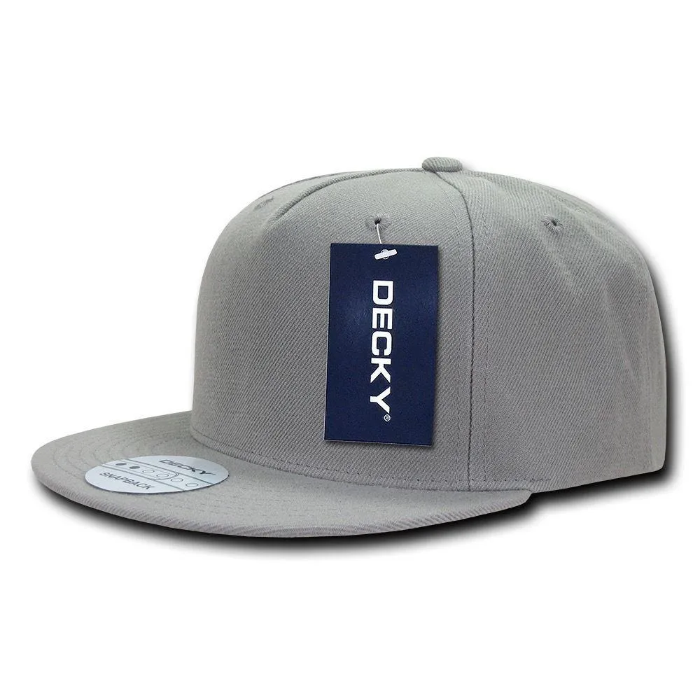 Decky Acrylic Retro Flat Bill Snapback 5 Panel Baseball Caps Hats Unisex