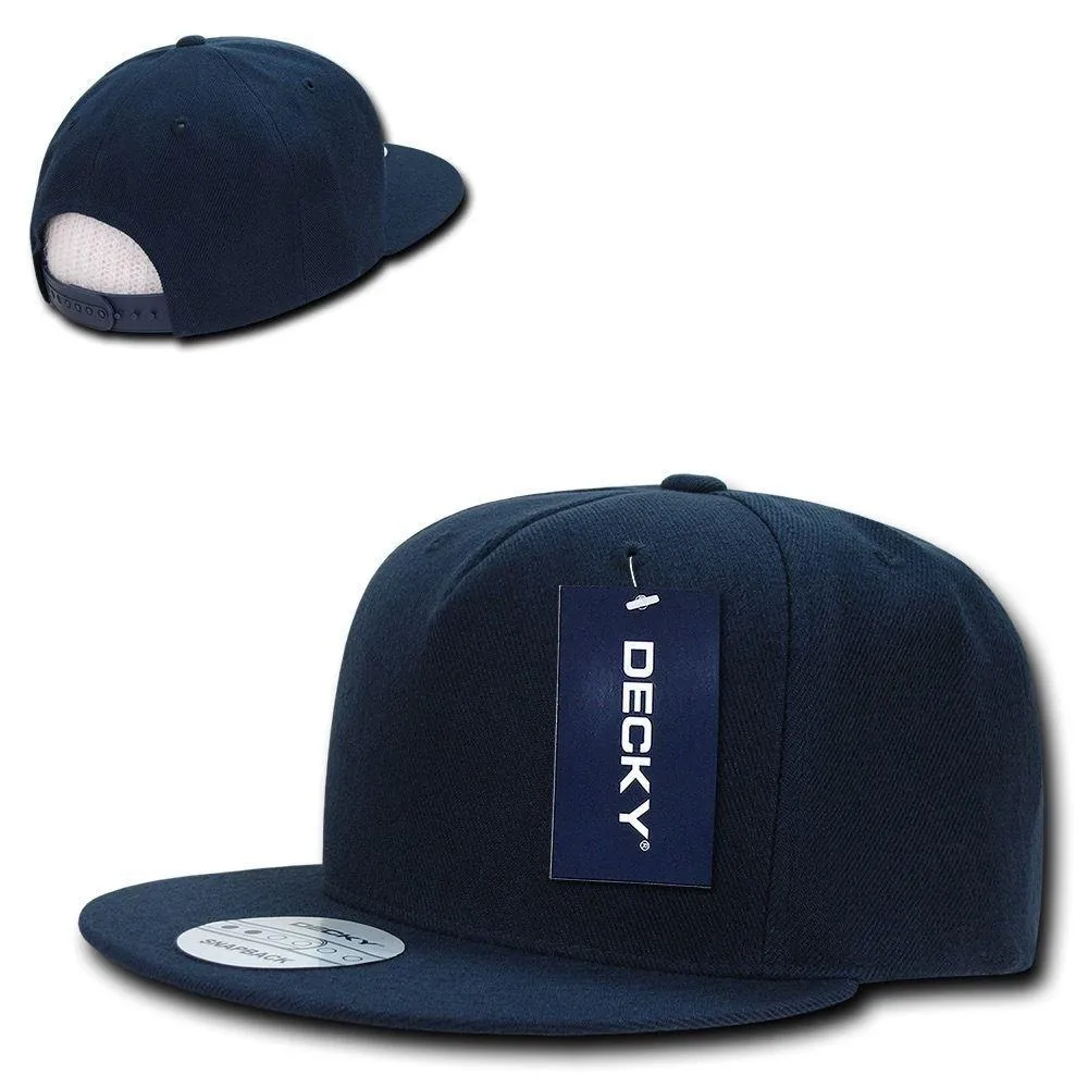 Decky Acrylic Retro Flat Bill Snapback 5 Panel Baseball Caps Hats Unisex