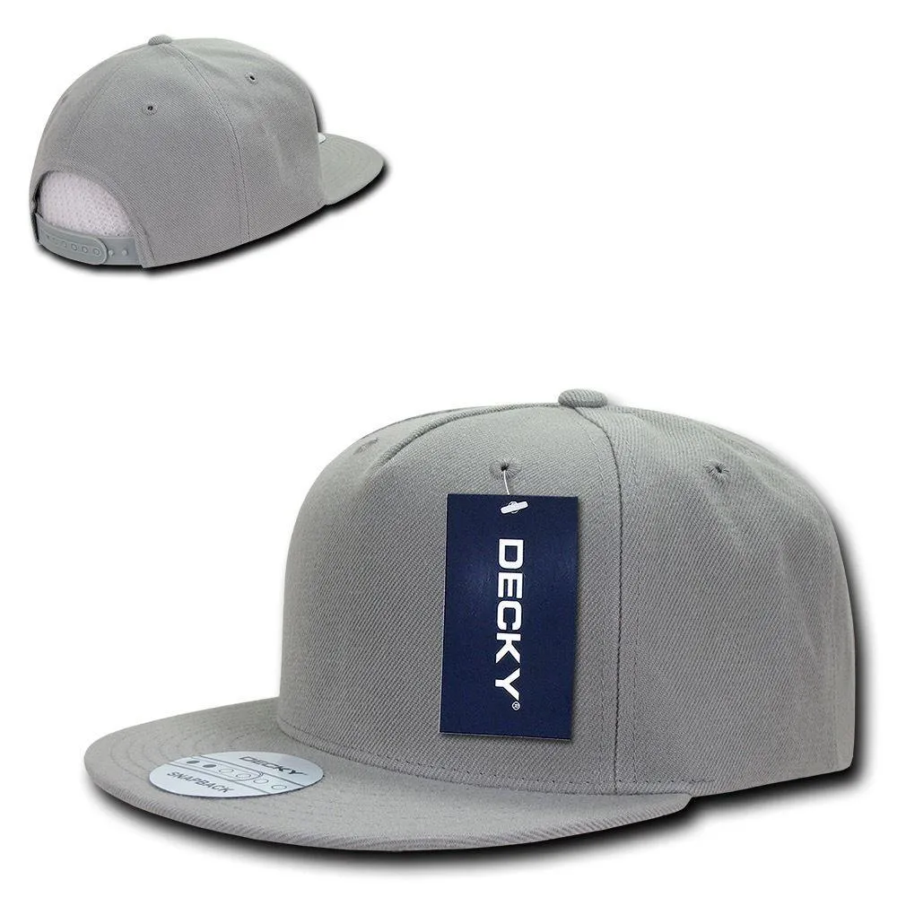 Decky Acrylic Retro Flat Bill Snapback 5 Panel Baseball Caps Hats Unisex