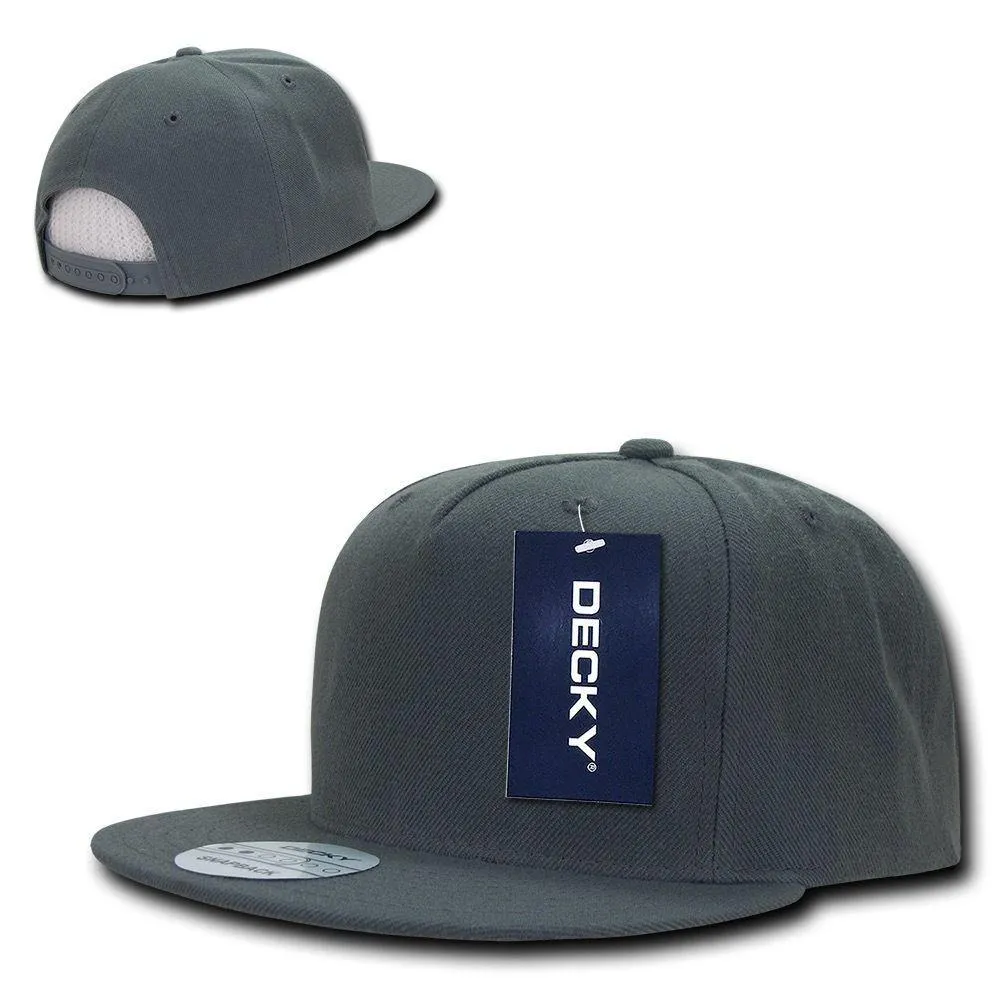 Decky Acrylic Retro Flat Bill Snapback 5 Panel Baseball Caps Hats Unisex