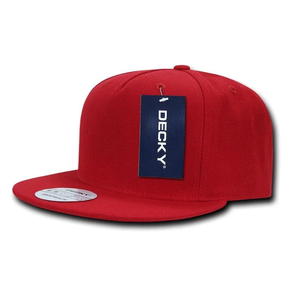 Decky Acrylic Retro Flat Bill Snapback 5 Panel Baseball Caps Hats Unisex