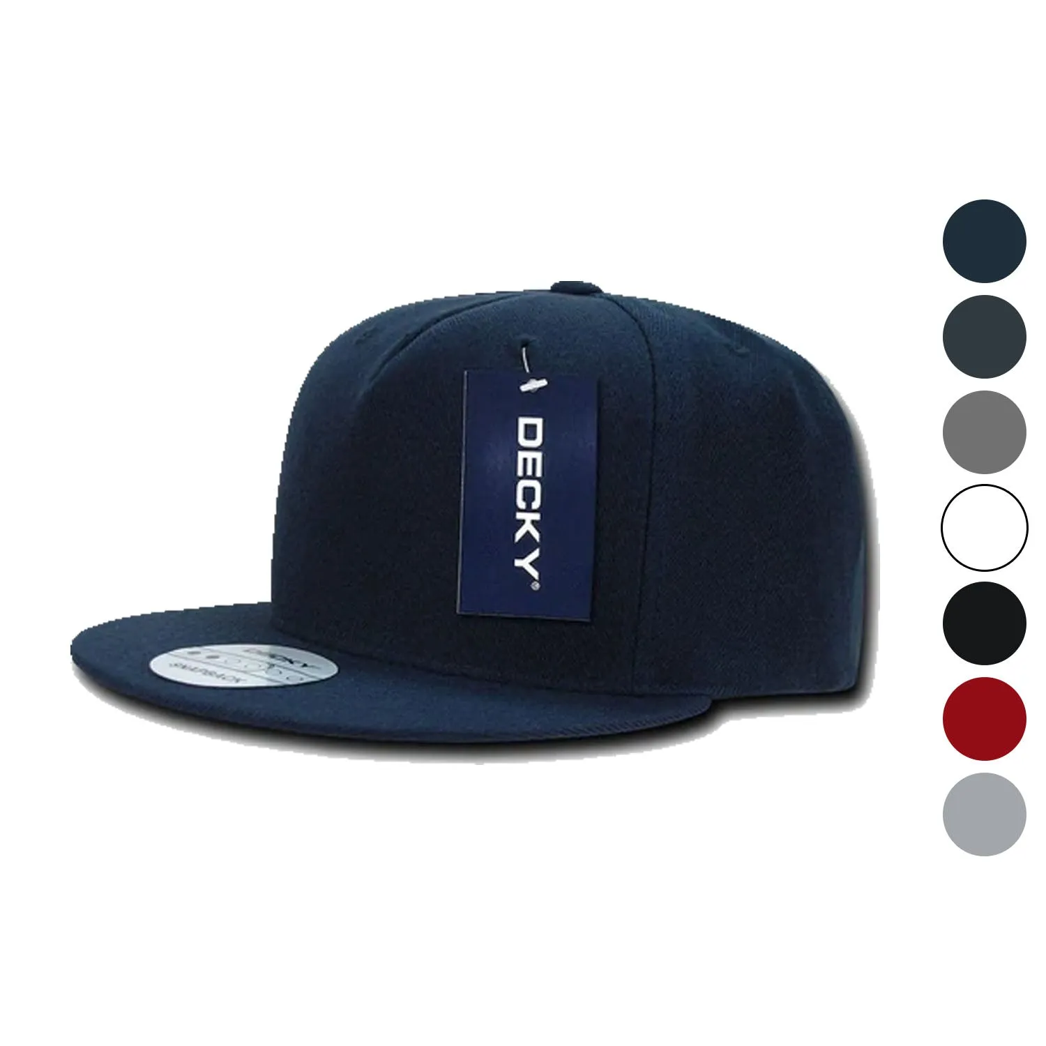 Decky Acrylic Retro Flat Bill Snapback 5 Panel Baseball Caps Hats Unisex