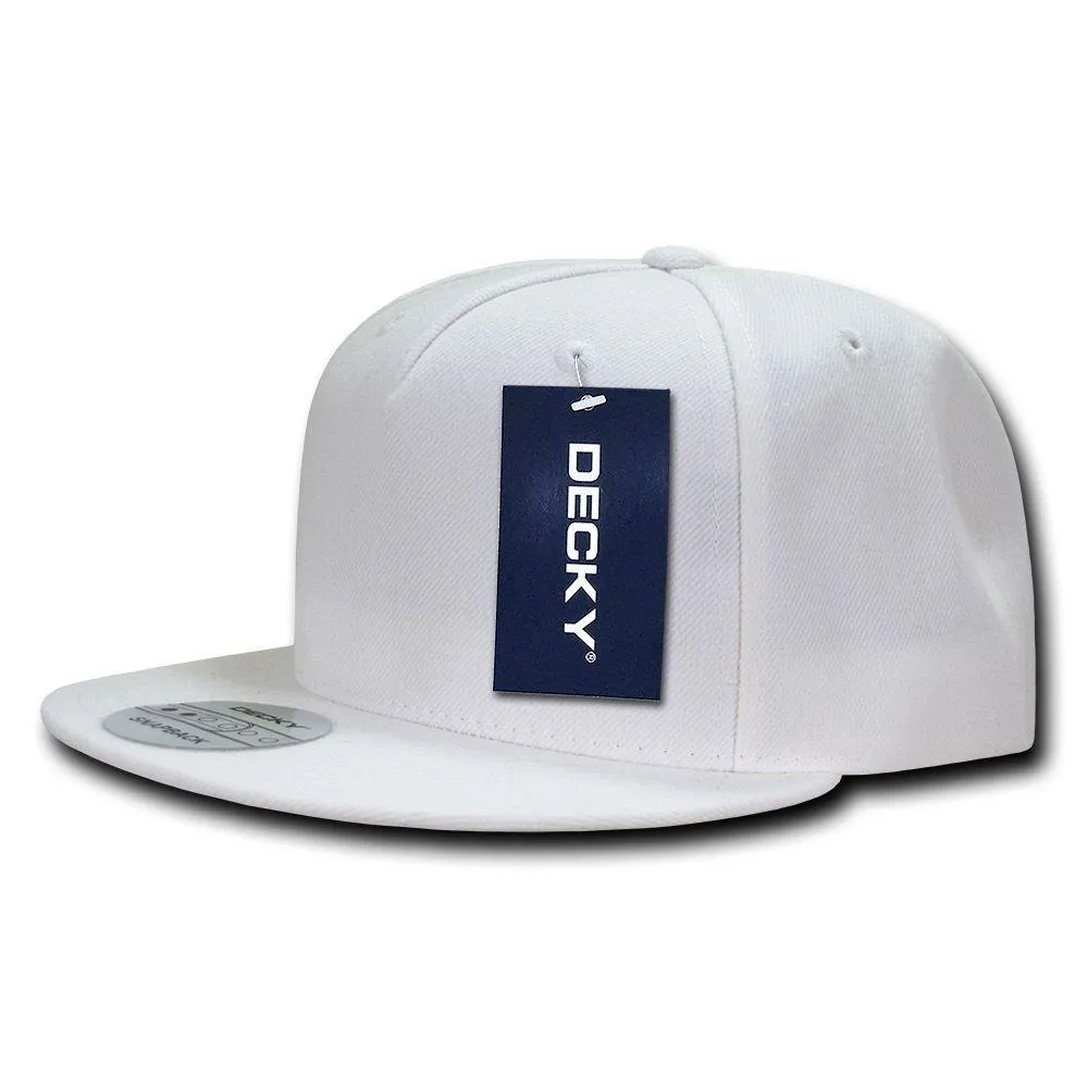Decky Acrylic Retro Flat Bill Snapback 5 Panel Baseball Caps Hats Unisex