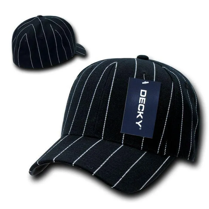 Decky Fitted Curved Bill Pin Striped Pinstriped Baseball Hats Caps