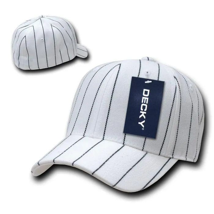 Decky Fitted Curved Bill Pin Striped Pinstriped Baseball Hats Caps