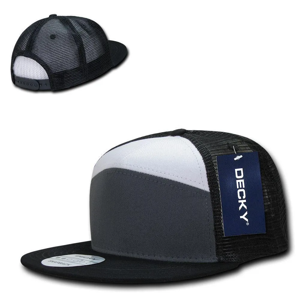 Decky Flat Bill Baseball 7 Panel Trucker Real Mesh Caps Hats Unisex