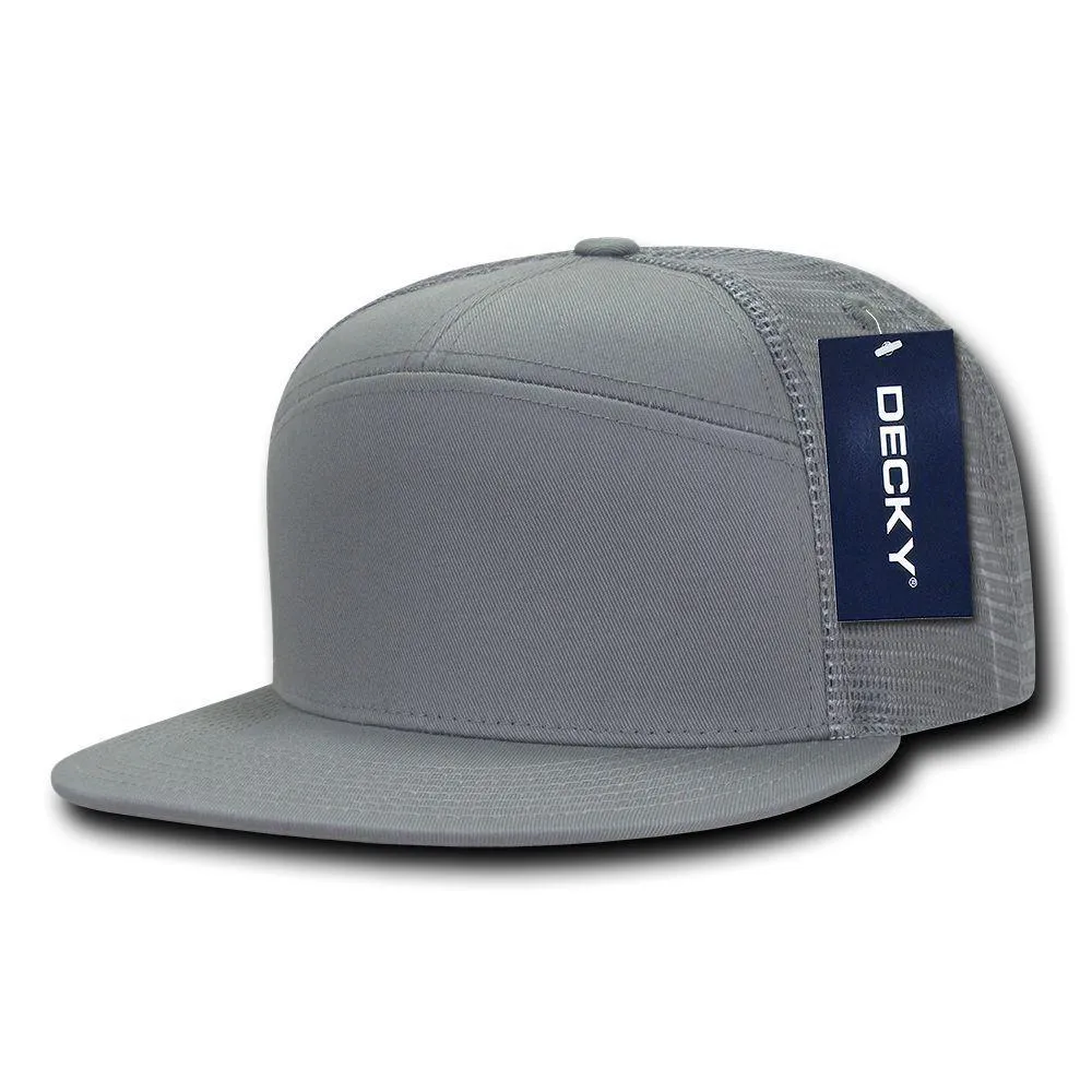 Decky Flat Bill Baseball 7 Panel Trucker Real Mesh Caps Hats Unisex