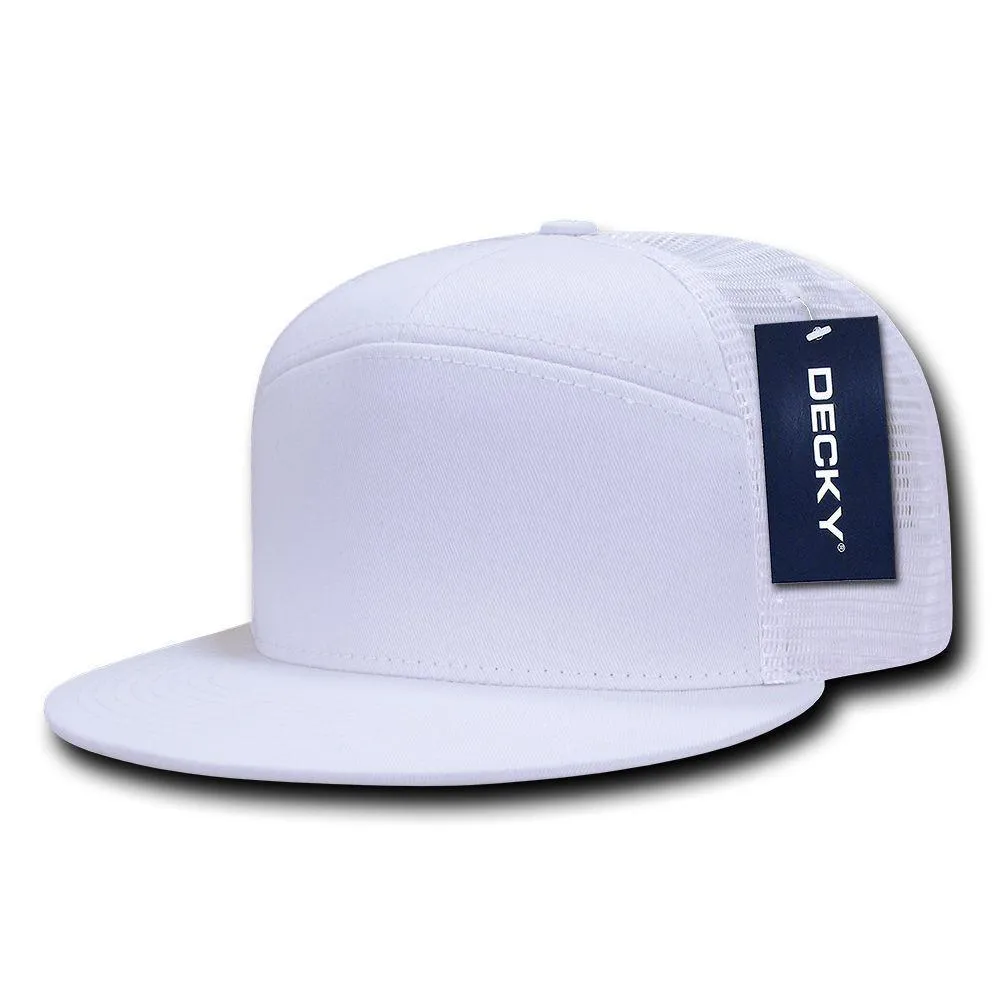Decky Flat Bill Baseball 7 Panel Trucker Real Mesh Caps Hats Unisex