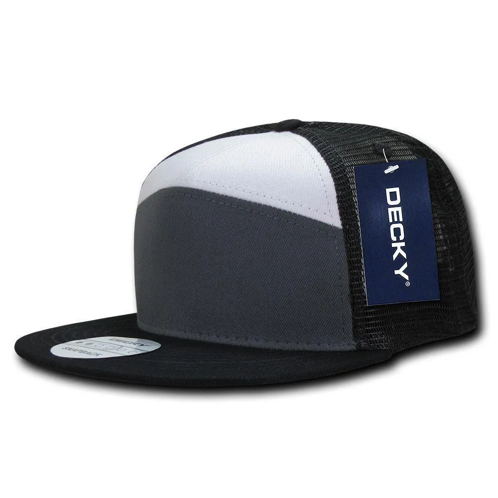 Decky Flat Bill Baseball 7 Panel Trucker Real Mesh Caps Hats Unisex