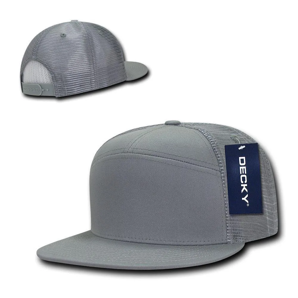 Decky Flat Bill Baseball 7 Panel Trucker Real Mesh Caps Hats Unisex