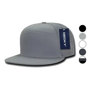Decky Flat Bill Baseball 7 Panel Trucker Real Mesh Caps Hats Unisex