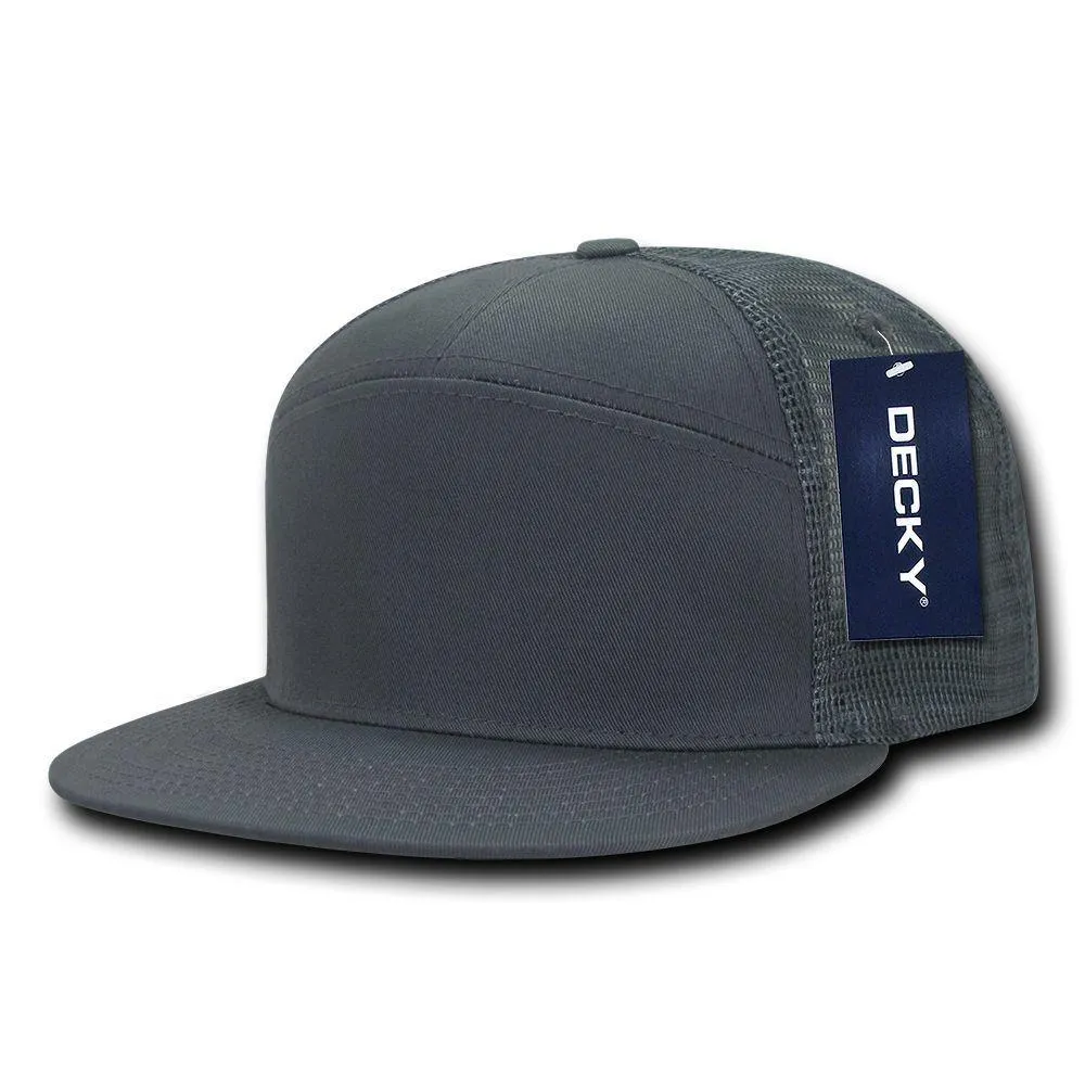 Decky Flat Bill Baseball 7 Panel Trucker Real Mesh Caps Hats Unisex
