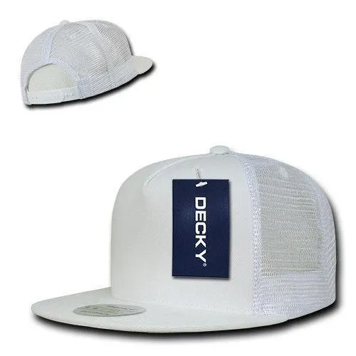 Decky Flat Bill Baseball Mesh Trucker 5 Panels Solid Camouflage Caps Hats