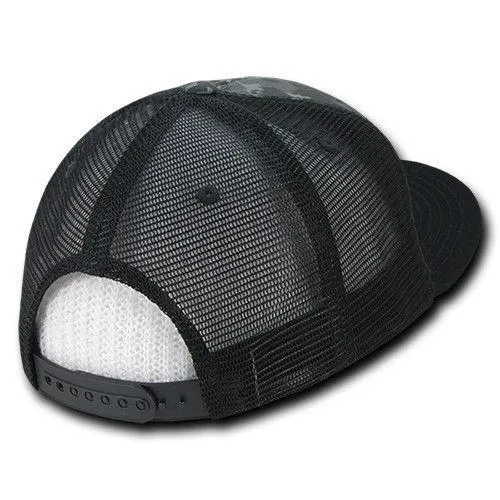Decky Flat Bill Baseball Mesh Trucker 5 Panels Solid Camouflage Caps Hats