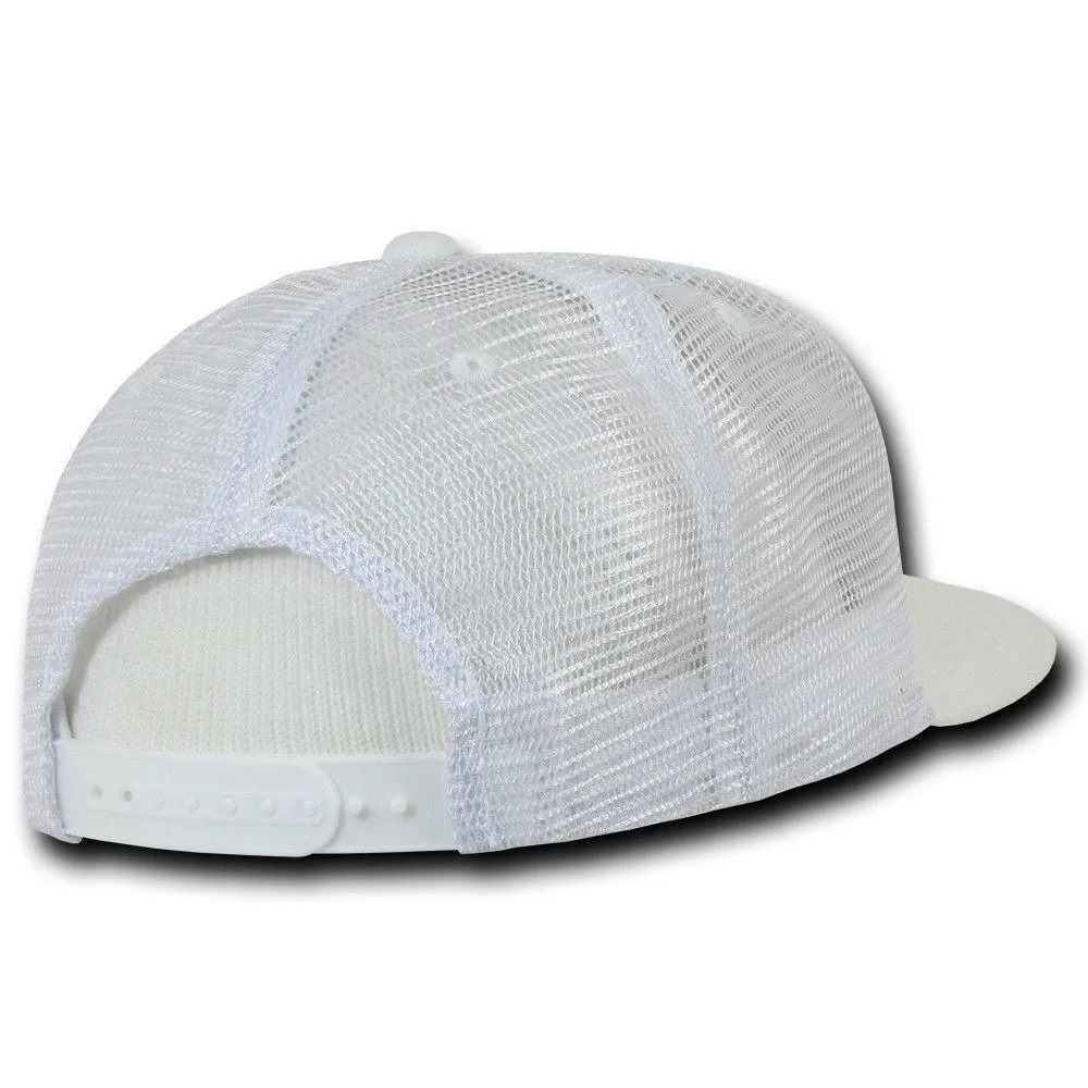 Decky Flat Bill Baseball Mesh Trucker 5 Panels Solid Camouflage Caps Hats