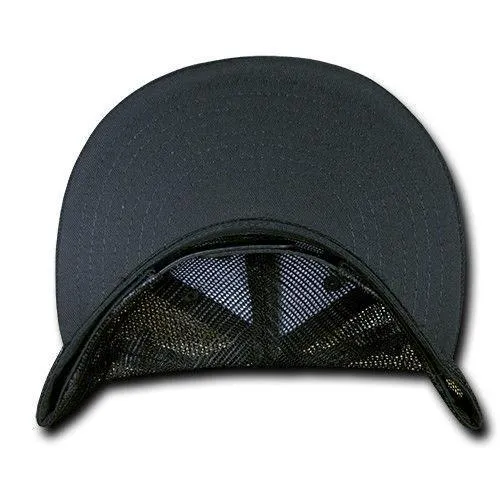 Decky Flat Bill Baseball Mesh Trucker 5 Panels Solid Camouflage Caps Hats