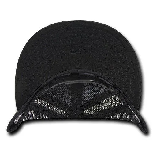 Decky Flat Bill Baseball Mesh Trucker 5 Panels Solid Camouflage Caps Hats