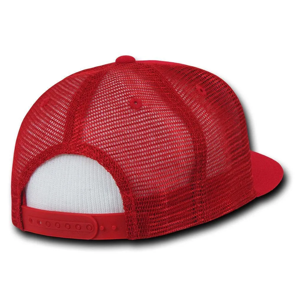 Decky Flat Bill Baseball Mesh Trucker 5 Panels Solid Camouflage Caps Hats