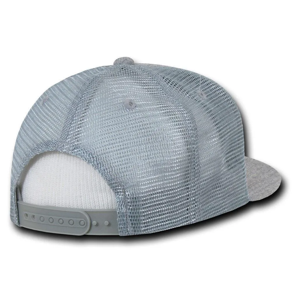 Decky Flat Bill Baseball Mesh Trucker 5 Panels Solid Camouflage Caps Hats