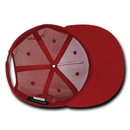 Decky Flat Bill Baseball Mesh Trucker 5 Panels Solid Camouflage Caps Hats