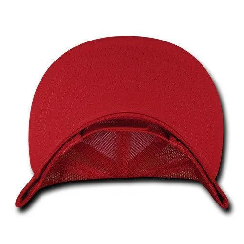 Decky Flat Bill Baseball Mesh Trucker 5 Panels Solid Camouflage Caps Hats