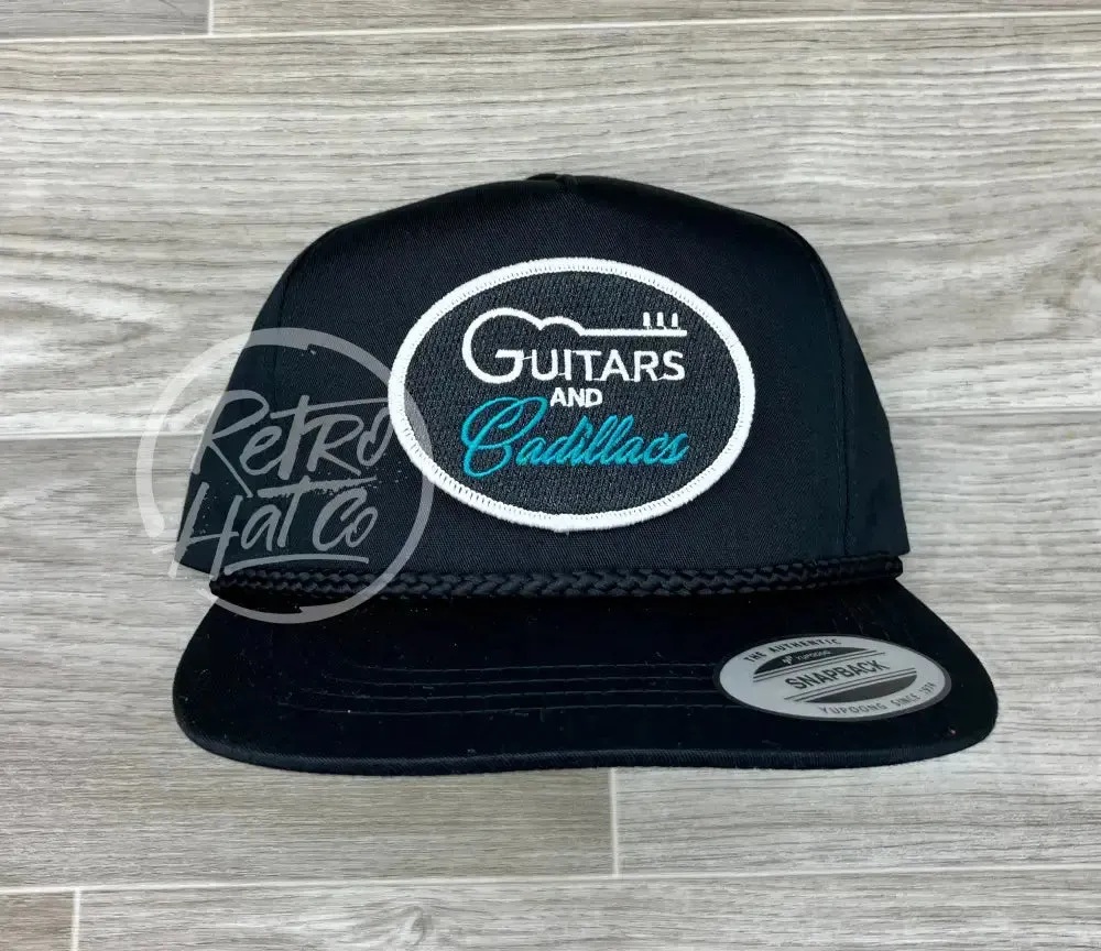 Guitars & Cadillacs (oval) on Black Classic Rope Hat