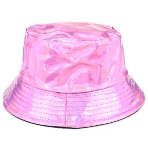 Holographic Bucket Hat - Shiny Baby Pink