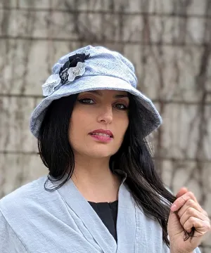 Krystyne Hat Style - Linen in Metallic Silver (One Medium Left!)