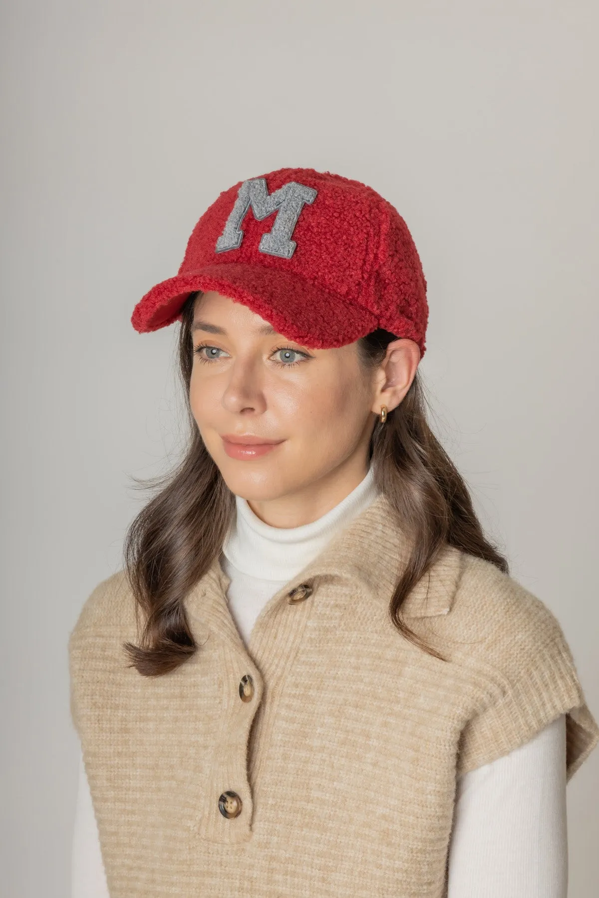 Letter M Sherpa Baseball Cap (Big Letter)